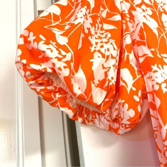 NWT OLIVIA JAMES THE LABEL Louisa mini Dress In Orange Floral cottagecore XS - Picture 6 of 11